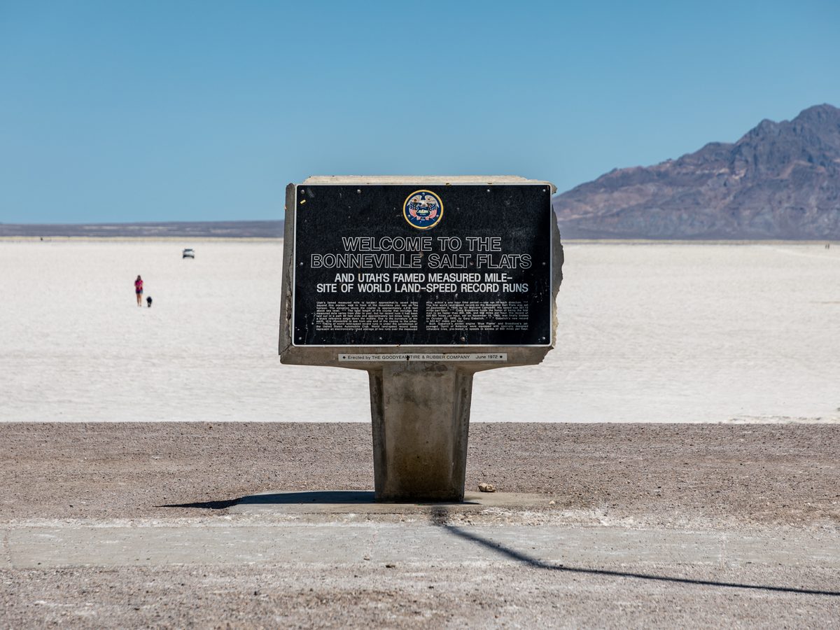 The Bonneville Salt Flats near Wendover, Utah.